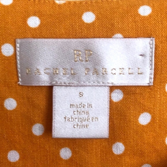 Rachel Parcell Linen Button-Down Polkadot Ruffle Midi Dress | Small - Picture 5 of 5